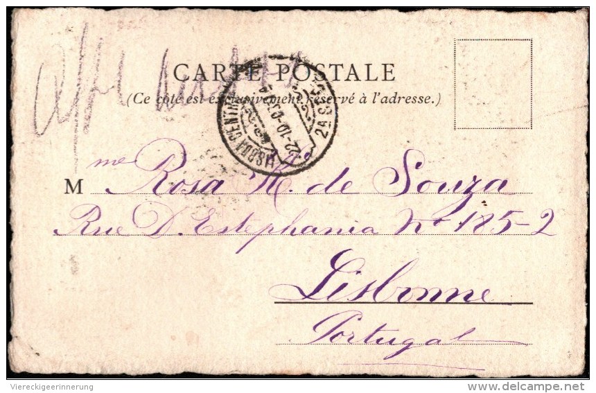 ! Unikat 1903 Old Postcard Handpainted , Switzerland , Geneve Flower, Blumenmotiv Iris, Handgemalt - Otros & Sin Clasificación