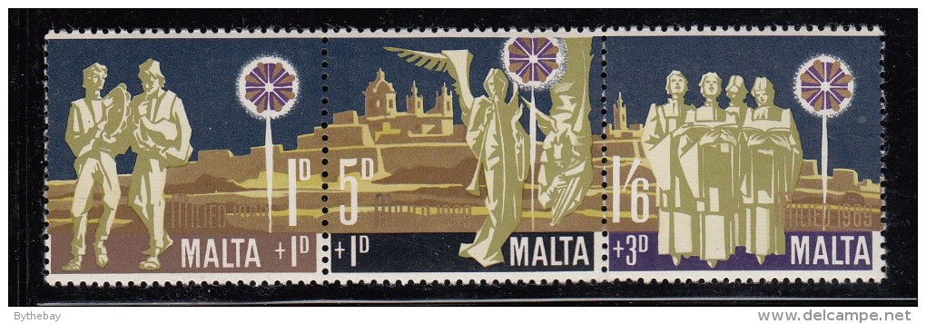 Malta MNH Scott #B3a Triptych Star Of Bethlehem, Peasants, Angels, Choir - Christmas - Malte