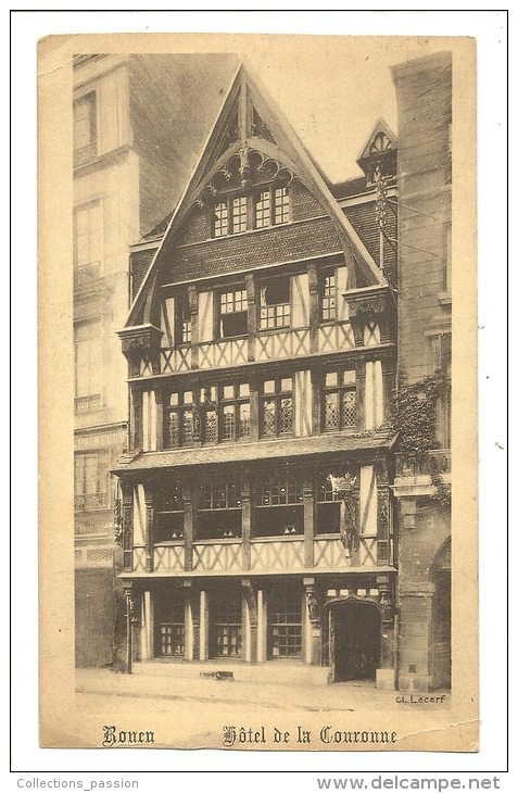 Cp, Commerce, Rouen (76) - Hôtel De La Couronne - Restaurants