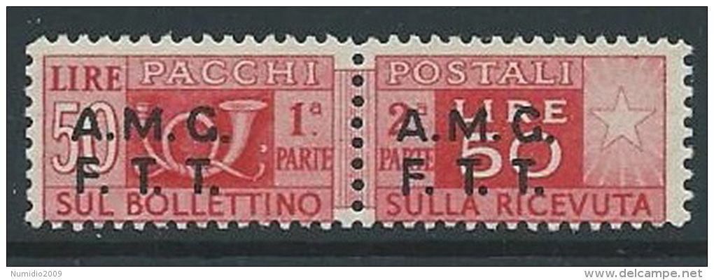 1947-48 TRIESTE A PACCHI POSTALI 50 LIRE MNH ** - ED066-5 - Postpaketen/concessie