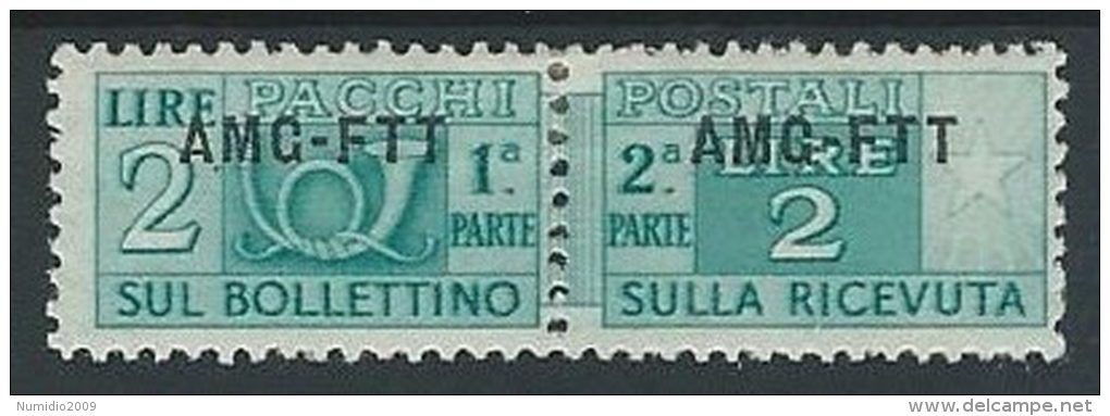 1949-53 TRIESTE A PACCHI POSTALI 2 LIRE MH * - ED070-3 - Postpaketen/concessie