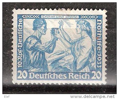 Allemagne, Deutsches Reich,1933, WAGNER, Yvert N° 476, 20 P + 10 P Bleu Clair" Tristan & Yseult ", Neuf (*), TB - Ungebraucht