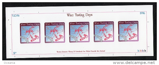 Glass Paper Master For Wine Tasting Days Sheetlet 1996. - Autres & Non Classés