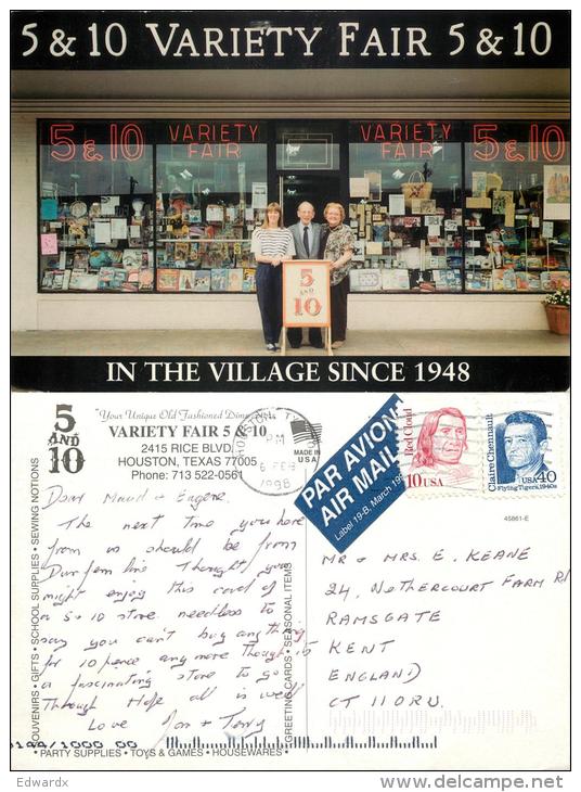 Variety Fair 5 And 10 Store, Houston, Texas, United States US Postcard Used Posted To UK 1998 Stamp - Houston