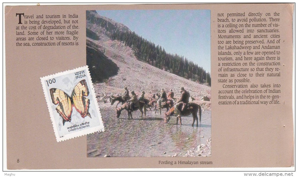 Holiday Resort, Sanctuaries, Horse Butterfly, Conservation, Bird,  A Leaf From Booklet, 1989 - Cigognes & échassiers