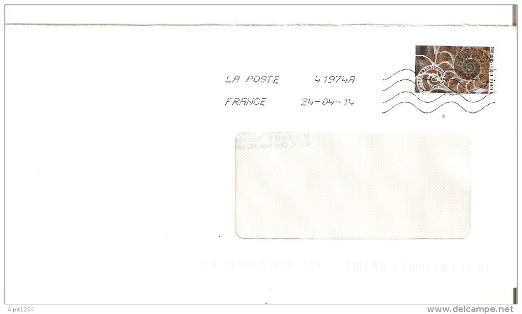 ENVELOPPE  AVEC TIMBRE LETTRE PRIORITAIRE ANNEE 2014 DYNAMIQUE OBLITERE - Covers & Documents