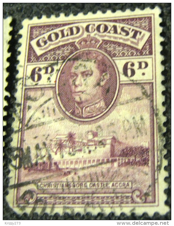 Gold Coast 1938 Christianborg Castle Accra 6d - Used - Gold Coast (...-1957)