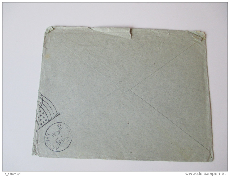 Frankreich Nr. 111 Einfachfrankatur 1905 Brief Nach New Jersey. Umschlag: Grand Hotel Des Yoyageurs Concarneau - Lettres & Documents