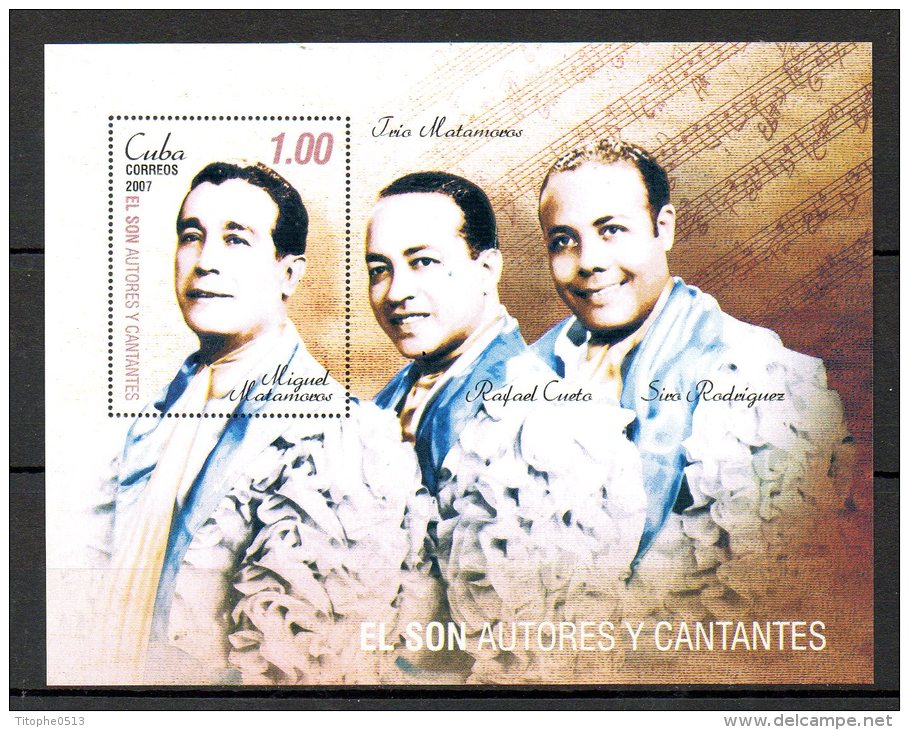 CUBA. BF 225 De 2007 Neuf Sans Charnière (MNH). Chanteurs Cubains. - Singers