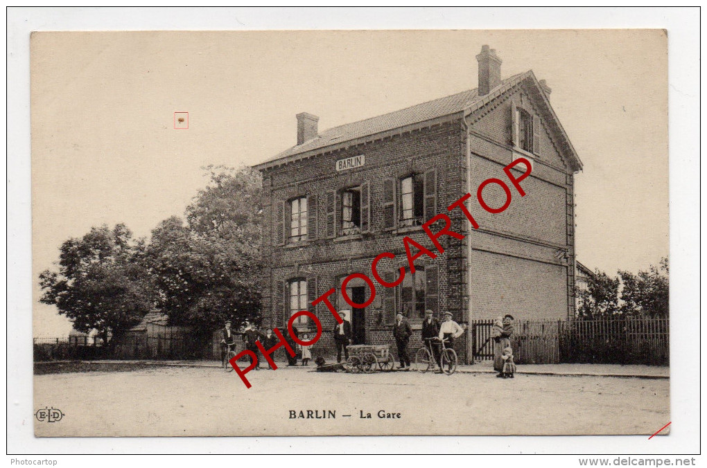 Gare-BARLIN-Attelage De CHIEN-Chemin De Fer-Periode Guerre 14-18-1WK-FRANCE-FRANKREICH-62- - Barlin