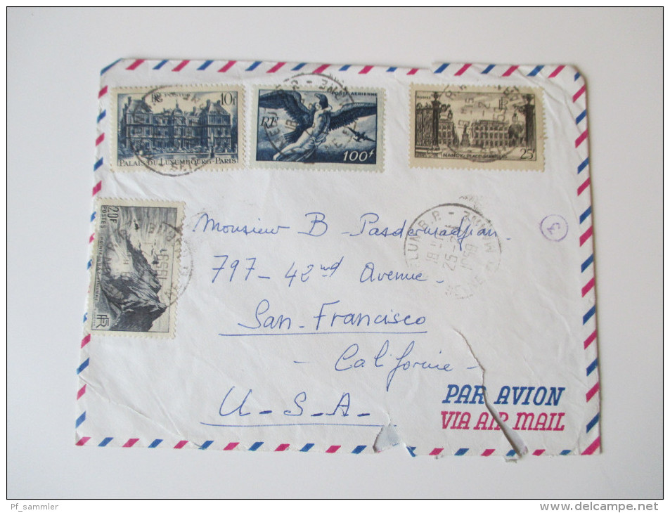 Frankreich 1959 Luftpost Nach San Francisco - 1927-1959 Usati