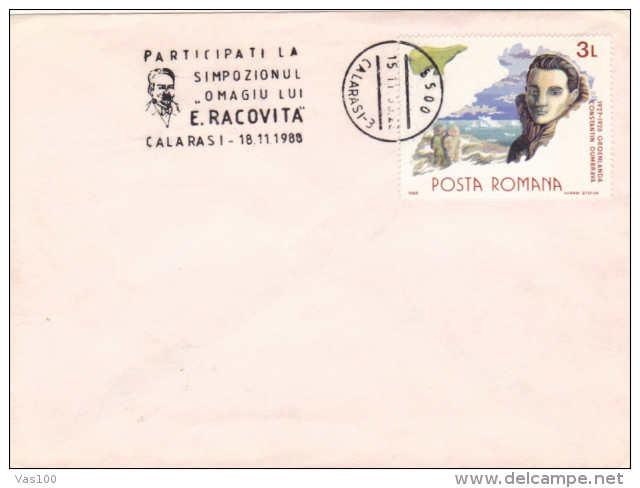 EMIL RACOVITA, EXPLORER, SPECIAL POSTMARK ON COVER, 1988, ROMANIA - Explorers