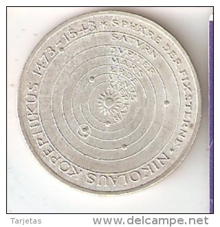 MONEDA DE PLATA DE ALEMANIA DE 5 MARK DEL AÑO 1973 NIKOLAUS KOPERNIKUS (COIN) SILVER,ARGENT. - 5 Marcos