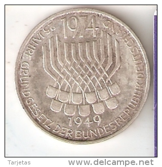 MONEDA DE PLATA DE ALEMANIA DE 5 MARK DEL AÑO 1974 -25 JHARE (COIN) SILVER,ARGENT. - 5 Marcos