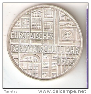 MONEDA DE PLATA DE ALEMANIA DE 5 MARK DEL AÑO 1975 EUROPAISCHES (COIN) SILVER,ARGENT. - 5 Mark