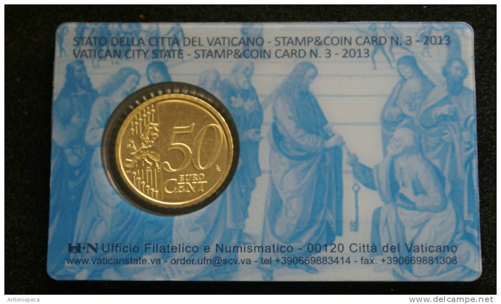VATICANO 2013 - THE STAMP & COIN CARD 3 , 2013 POPE FRANCESCO - Neufs