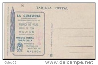 RLGSTP0034CPA-LFTD2439TEVM. Espagne .Spain.Tarjeta Postal SEMANA SANTA DE MALAGA.publicidad. De VELAS.Muy Bonita - Manifestaciones