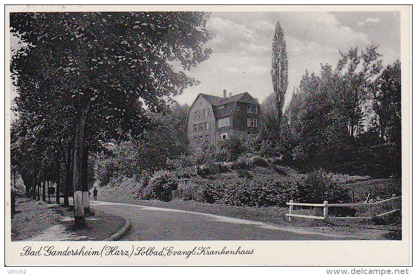 AK Bad Gandersheim (Harz) - Solbad, Evangl. Krankenhaus - 1938 (3633) - Bad Gandersheim