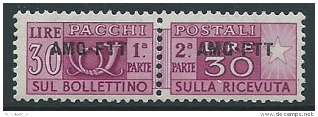 1949-53 TRIESTE A PACCHI POSTALI 30 LIRE MNH ** - ED080-2 - Postal And Consigned Parcels