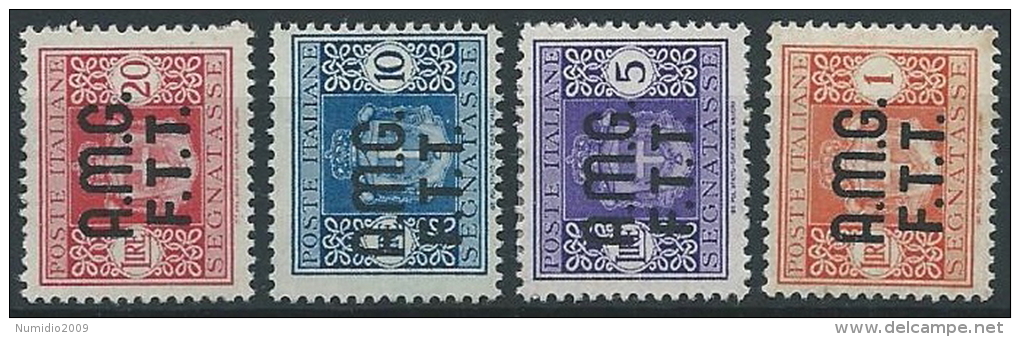 1947 TRIESTE A SEGNATASSE 4 VALORI MH * - ED084-3 - Taxe