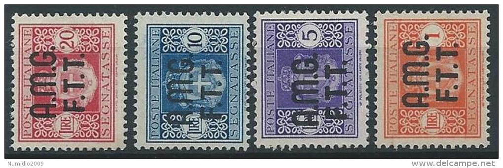 1947 TRIESTE A SEGNATASSE 4 VALORI MH * - ED085-3 - Taxe