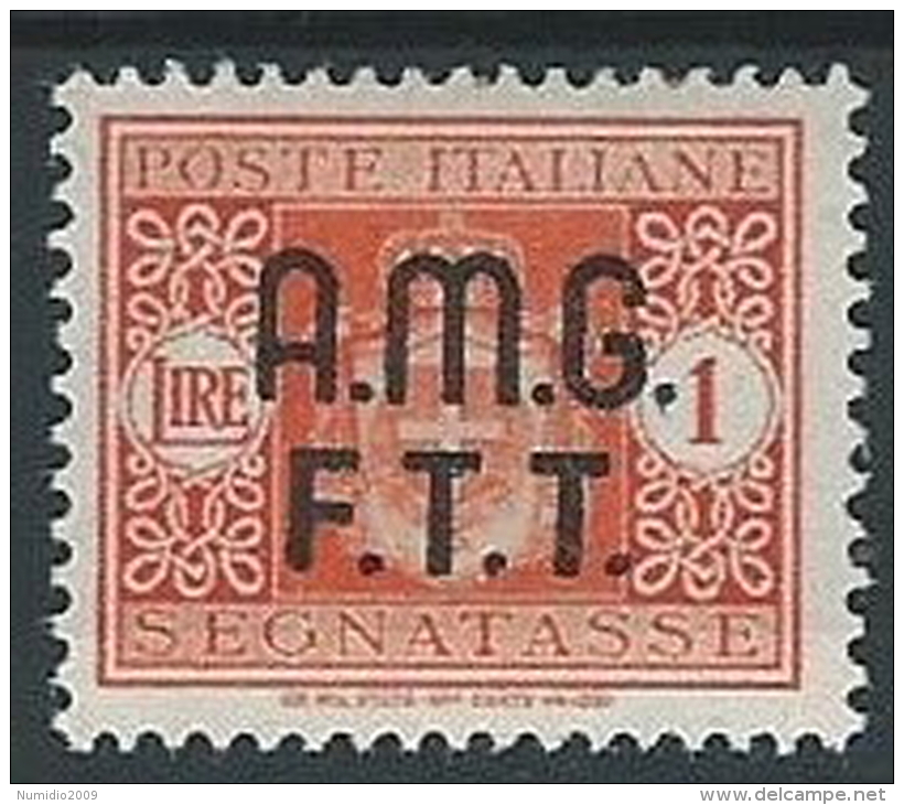 1947 TRIESTE A SEGNATASSE 1 LIRA MH * - ED086 - Taxe