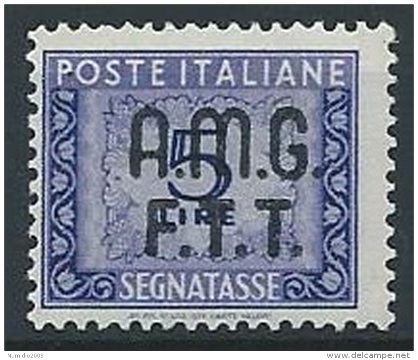 1947-49 TRIESTE A SEGNATASSE 5 LIRE MH * - ED087 - Strafport