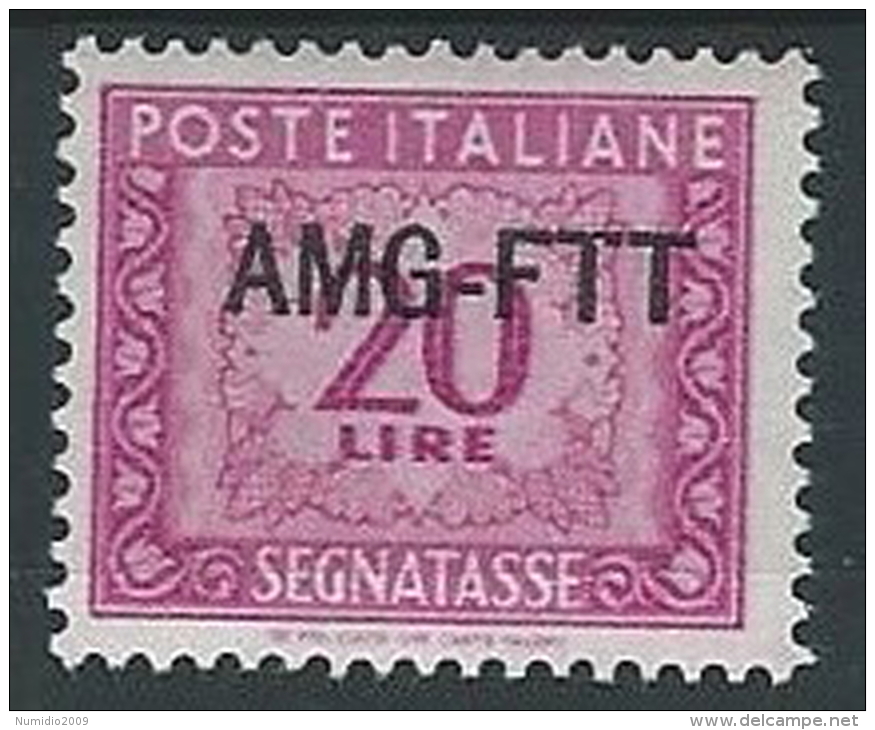 1949-54 TRIESTE A SEGNATASSE 20 LIRE MH * - ED091-2 - Taxe