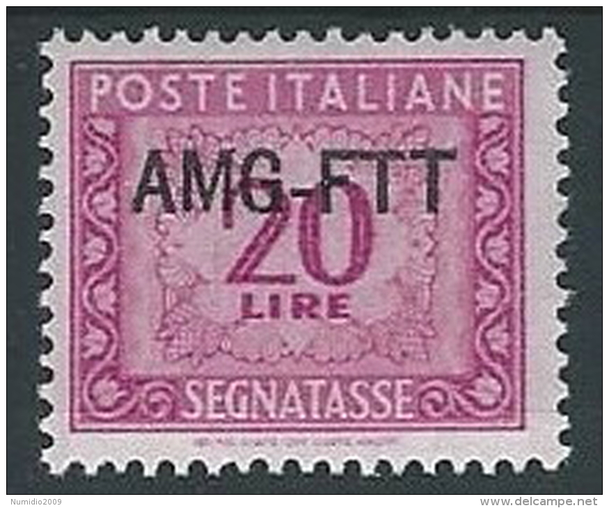 1949-54 TRIESTE A SEGNATASSE 20 LIRE MH * - ED091-8 - Taxe