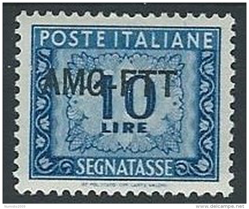 1949-54 TRIESTE A SEGNATASSE 10 LIRE MH * - ED092-8 - Strafport
