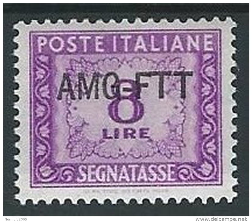 1949-54 TRIESTE A SEGNATASSE 8 LIRE MH * - ED093-3 - Taxe