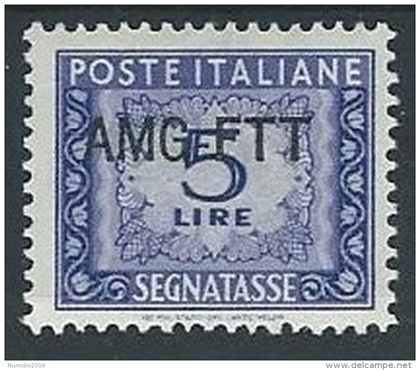 1949-54 TRIESTE A SEGNATASSE 5 LIRE MH * - ED093 - Strafport