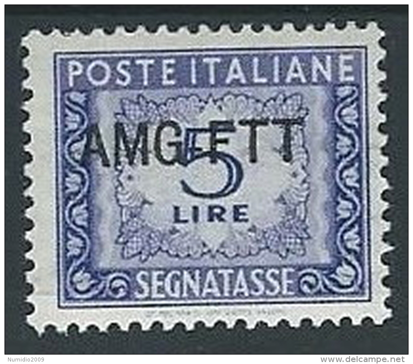 1949-54 TRIESTE A SEGNATASSE 5 LIRE MH * - ED093-3 - Postage Due