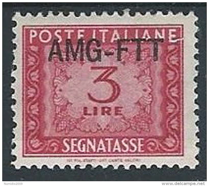 1949-54 TRIESTE A SEGNATASSE 3 LIRE MH * - ED096 - Taxe