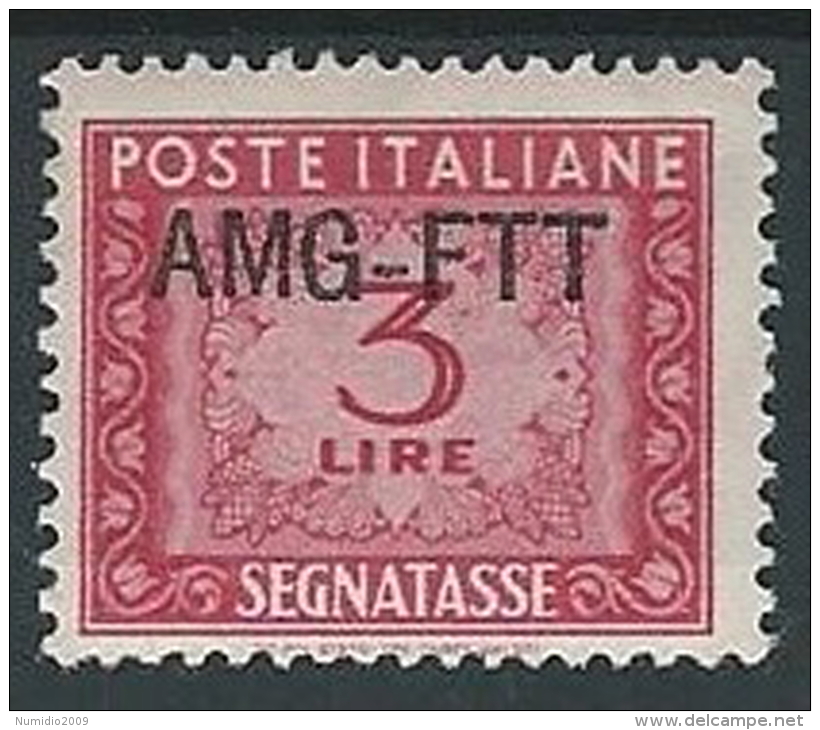 1949-54 TRIESTE A SEGNATASSE 3 LIRE MH * - ED096-2 - Strafport