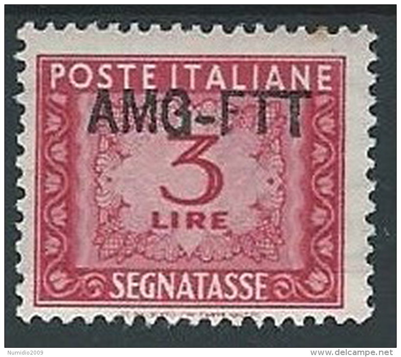 1949-54 TRIESTE A SEGNATASSE 3 LIRE MH * - ED096-3 - Strafport