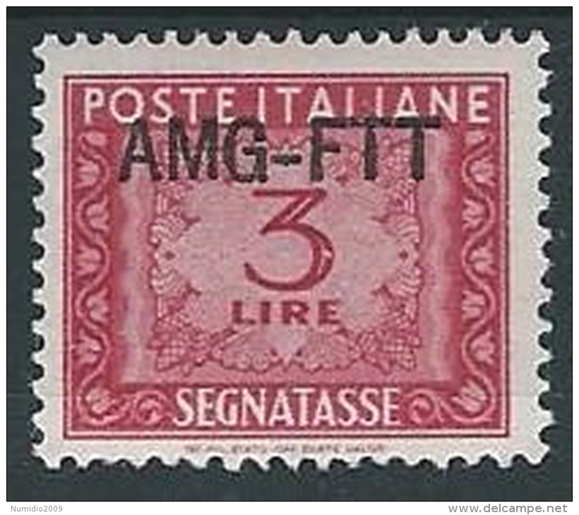 1949-54 TRIESTE A SEGNATASSE 3 LIRE MH * - ED096-6 - Strafport