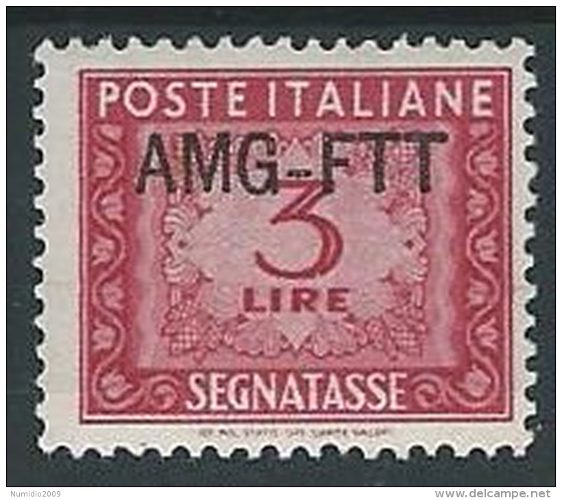 1949-54 TRIESTE A SEGNATASSE 3 LIRE MH * - ED096-10 - Taxe