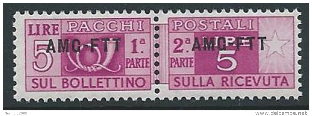 1949-53 TRIESTE A PACCHI POSTALI 5 LIRE MNH ** - ED103-2 - Postpaketen/concessie