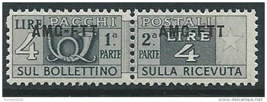 1949-53 TRIESTE A PACCHI POSTALI 4 LIRE MNH ** - ED106 - Postpaketen/concessie