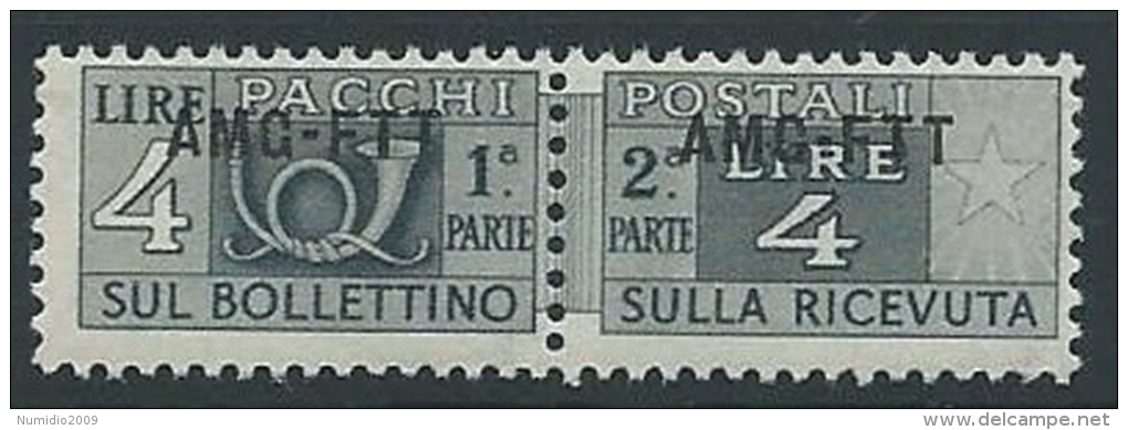 1949-53 TRIESTE A PACCHI POSTALI 4 LIRE MNH ** - ED109-6 - Postpaketen/concessie