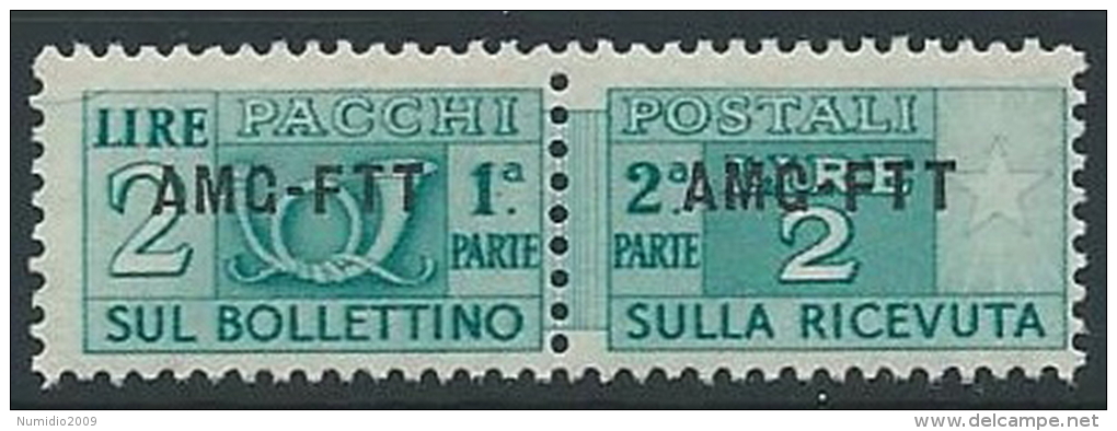 1949-53 TRIESTE A PACCHI POSTALI 2 LIRE MNH ** - ED111-5 - Postpaketen/concessie