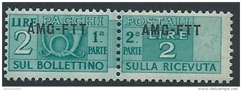 1949-53 TRIESTE A PACCHI POSTALI 2 LIRE MNH ** - ED112-5 - Colis Postaux/concession