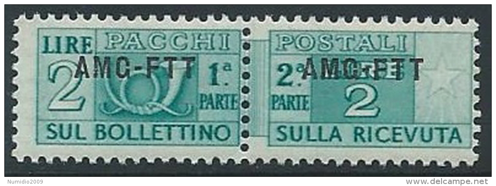 1949-53 TRIESTE A PACCHI POSTALI 2 LIRE MNH ** - ED113 - Colis Postaux/concession