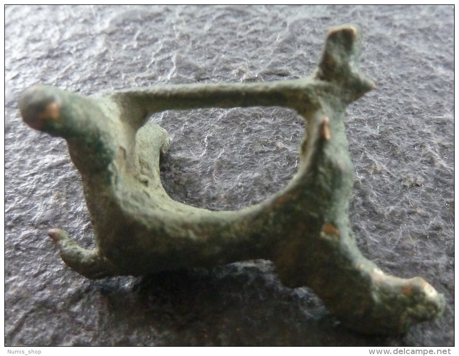 #NSA11 - Römische Bügelfibel - Roman Fibula -Fibula - Tier (Hund/Pferd)!! - Bronzes