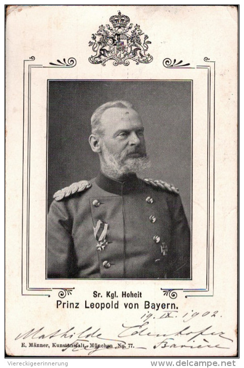 ! 1902 Alte Ansichtskarte Prinz Leopold Von Bayern, Adel, Royalty, Royale, Auslandsdrucksache - Königshäuser