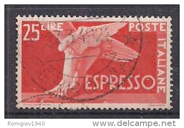 ITALIA 1945 DEMOCRATICA ESPRESSI SASS.28 USATO VF - 1946-60: Afgestempeld