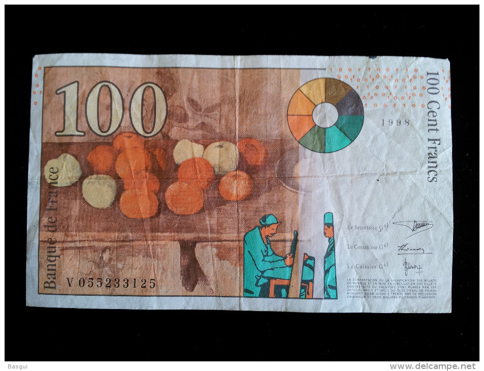 Billet 100 Francs "Cézanne  -1997,  V.055 - 100 F 1997-1998 ''Cézanne''