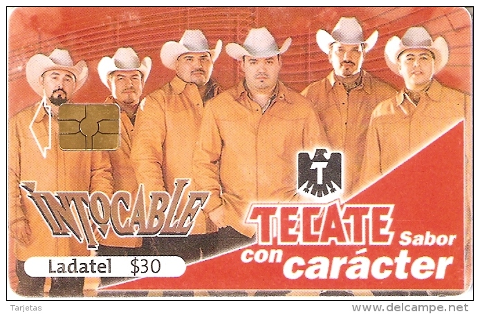 TARJETA DE MEXICO DE CERVEZA TECATE (BEER) GRUPO MUSICAL INTOCABLE - Publicidad