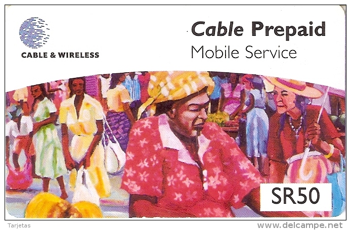 TARJETA DE SEYCHELLES DE CABLE&WIRELESS DE UNA PINTURA DE CHARLES DODO SR50 - Seychelles